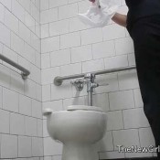 pretty blonde public toilet