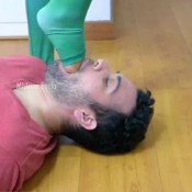 goddess enola fischer - yoga leggins game - foot gagging