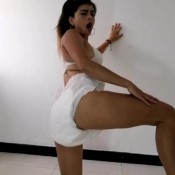 destroying the diaper shit with his feet scarlethot