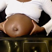 pregnant gassy girl rubs big oily belly hd simonesavage