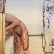 messy smearing and eating scat in shower lenamaek lena mae