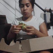 Venussdirty11 Enjoying A Delicious Burger