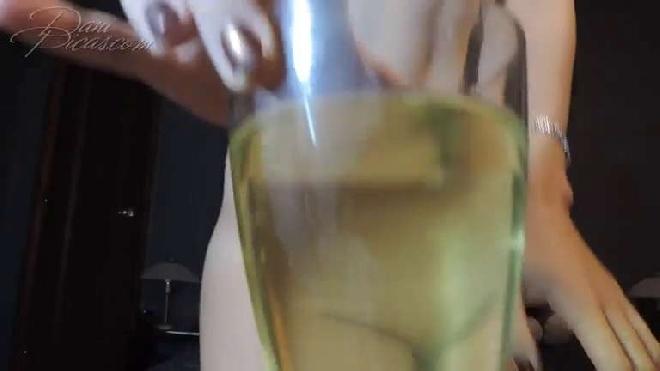 dani picas drinks a glass of piss - pissing