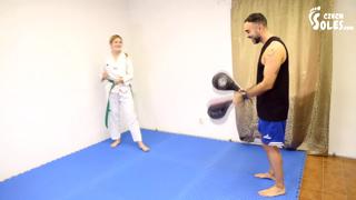 czech soles - teen karate student dominates her teacher with big feet